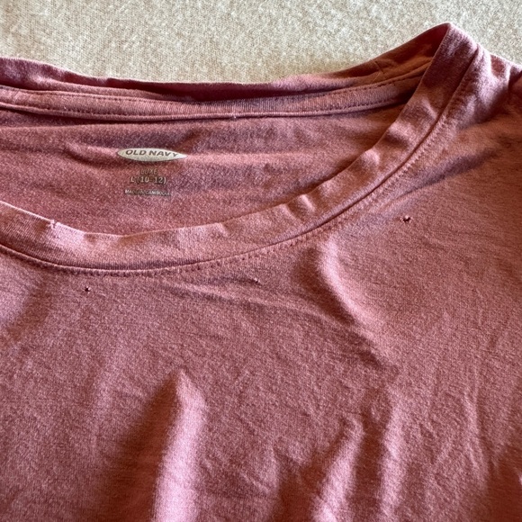 Old Navy Girls Size Large Pink and Burgundy Twist Front Top - Picture 3 of 6